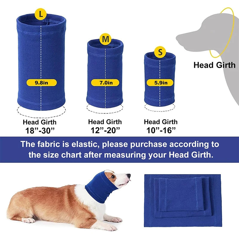 "dog wearing noise-canceling ear muffs"
